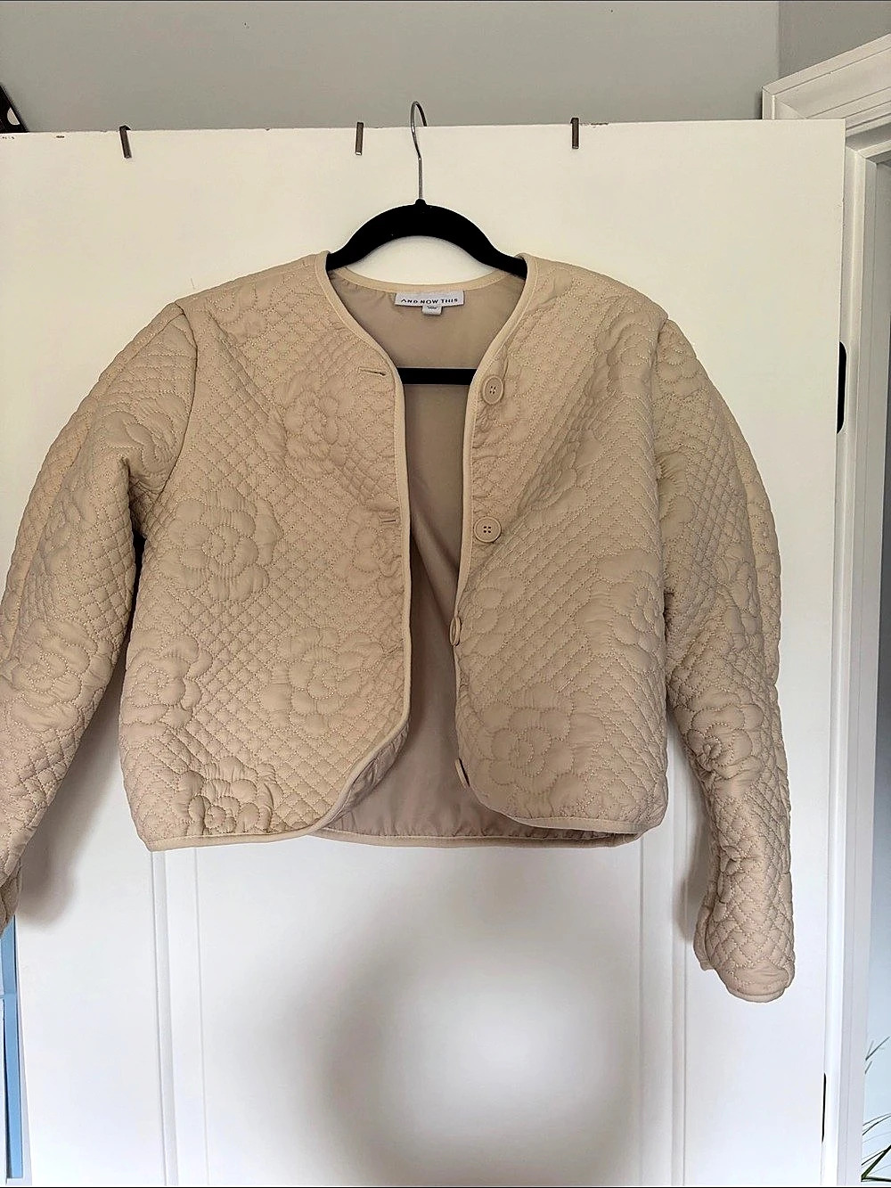And Now This Quilted Jacket in Beige  Like New